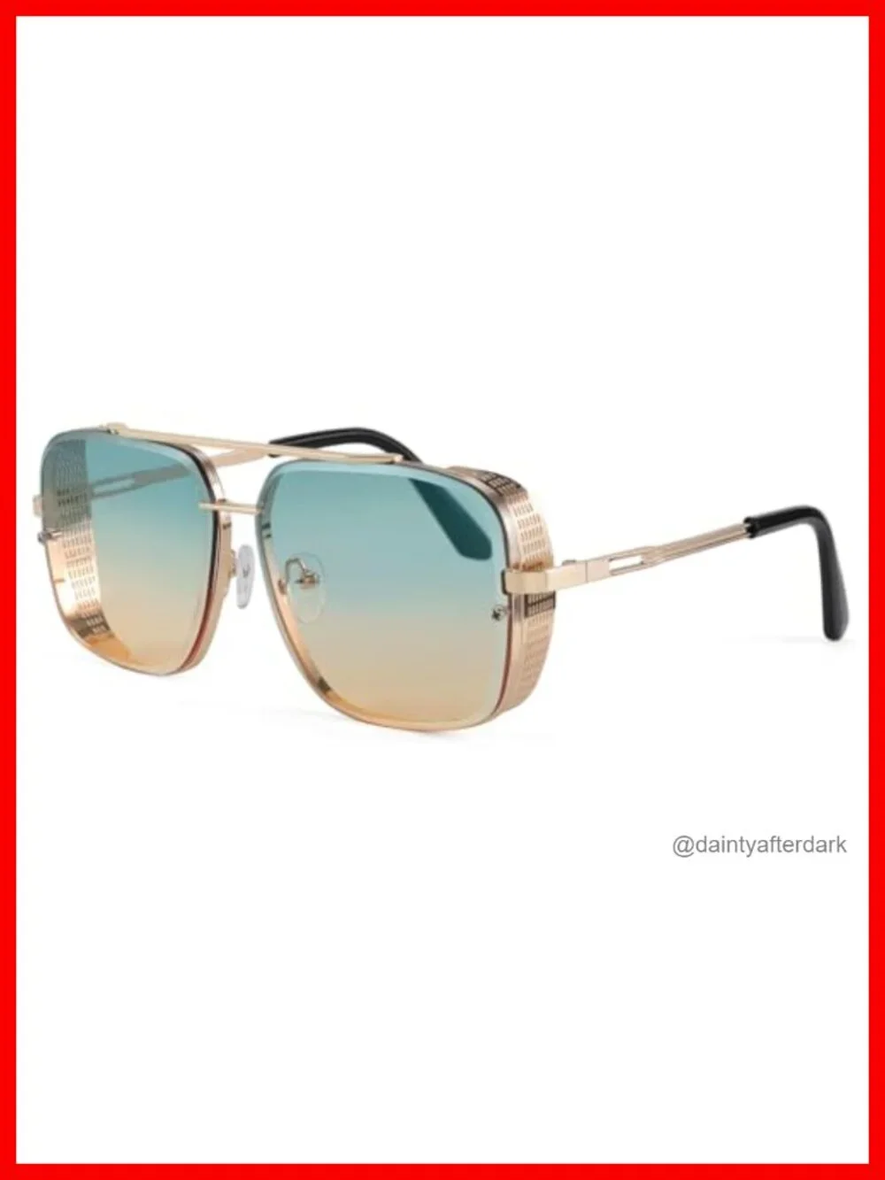 Vintage Square Aviator Sunglasses Metal Frame Polarized UV400 Driving Fishing